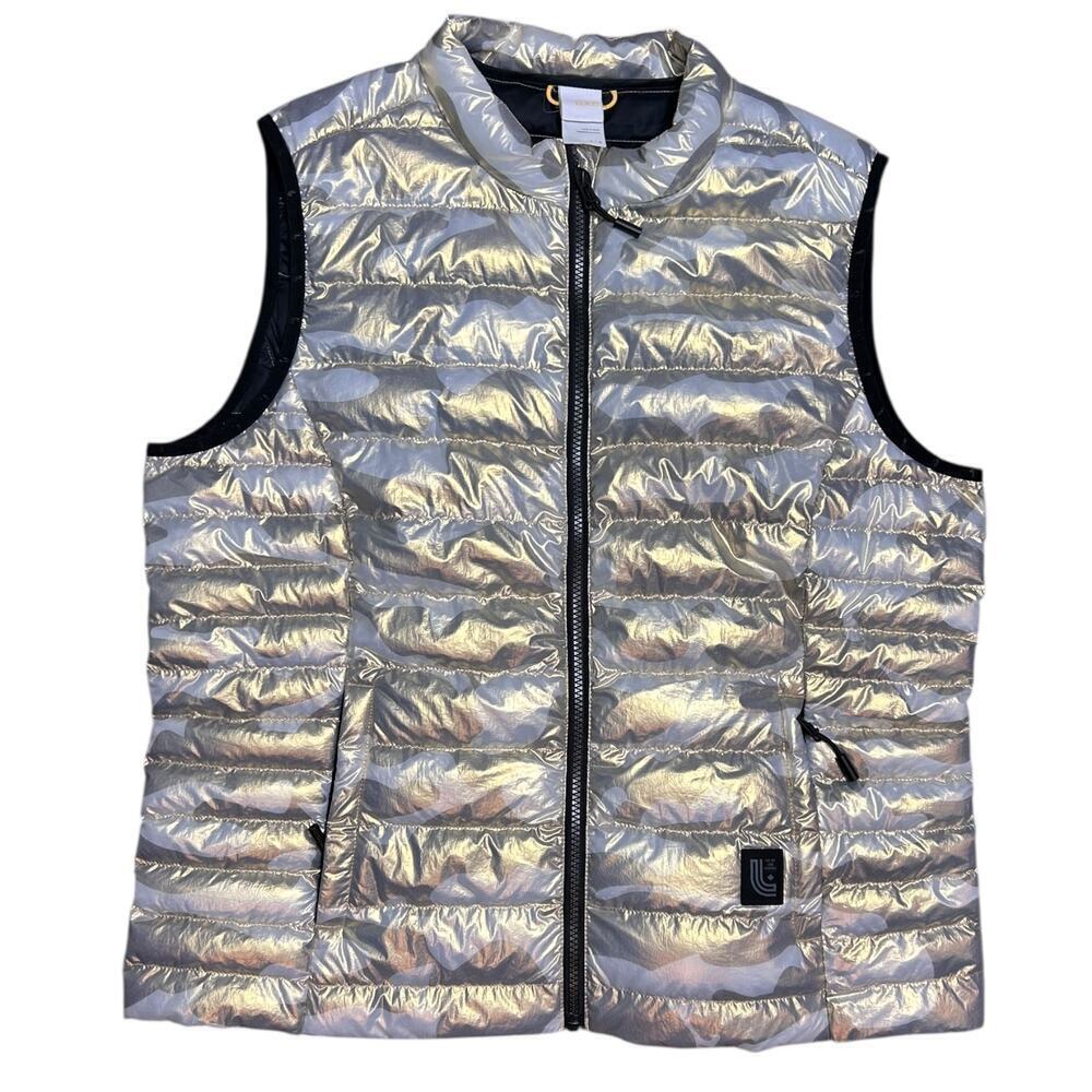 Lole Gold Camo Puffer Vest Quilted Maria Lightweight Winter Packable size Large - Picture 2 of 8